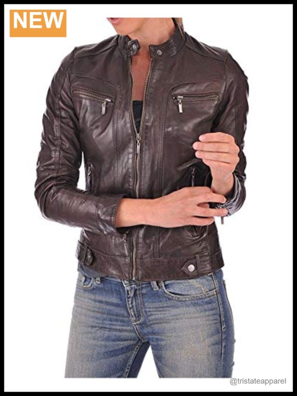 Women's Lambskin Leather Bomber Biker Jacket